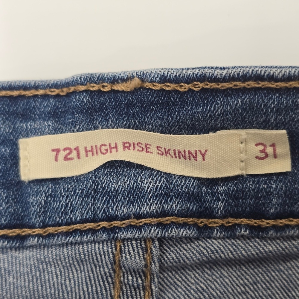 Levi's 721 High Rise Skinny Jeans Women 31 Blue Stretch Denim Medium Wash